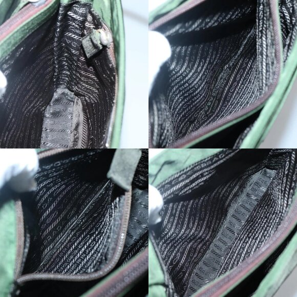 PRADA Shoulder Bag Nylon Khaki Silver Auth 129429 - Picture 13 of 15